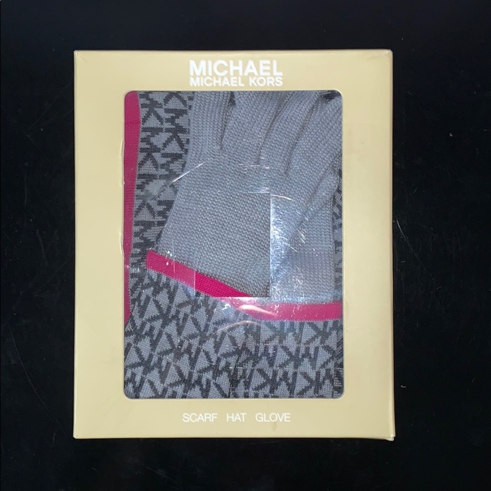 NWT Michael Kors Winter Hat, Scarf, & Glove Set